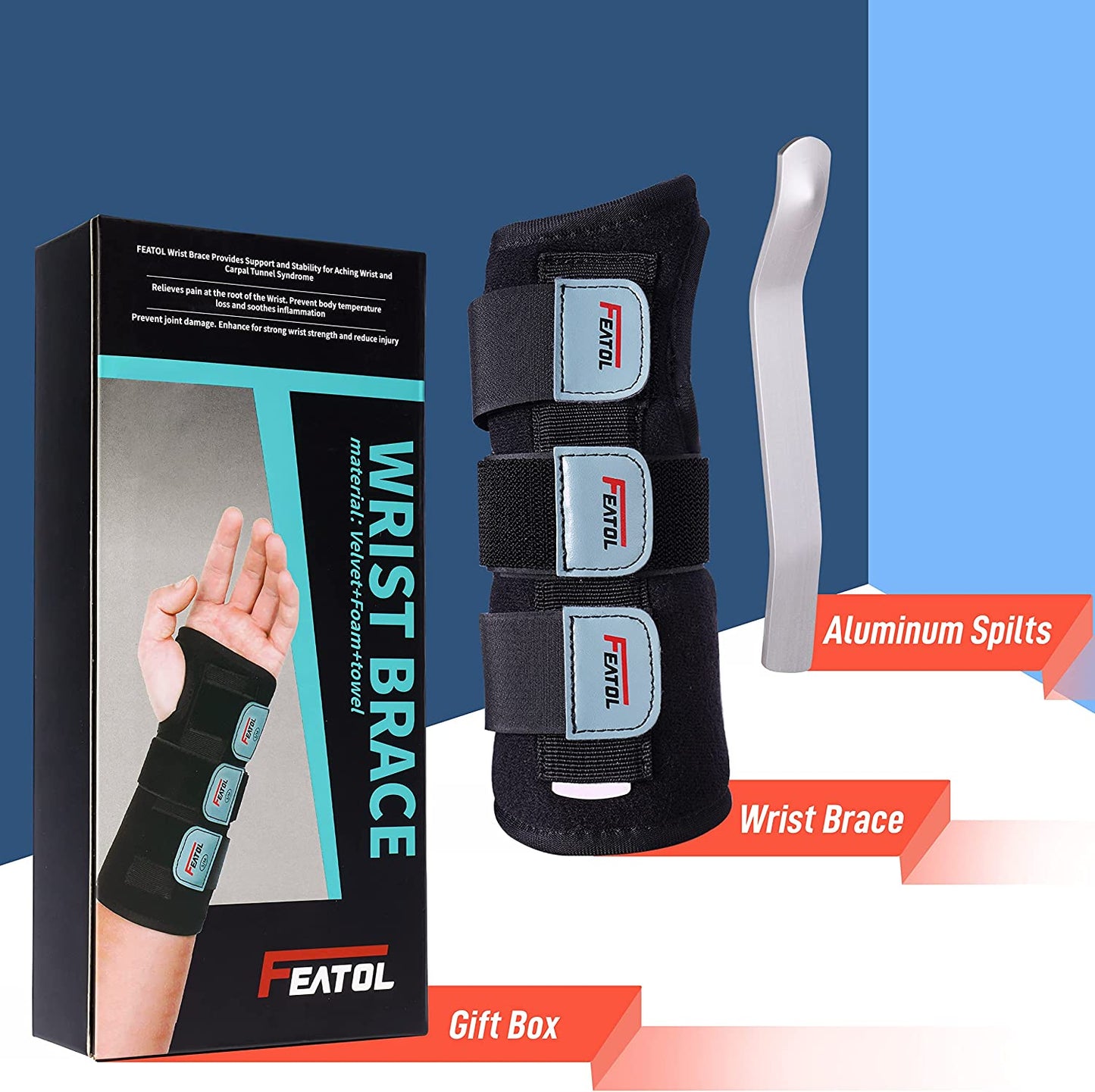 Wrist Brace, FSA HSA Eligible Hand Brace, Carpal Tunnel Wrist Splint Night Support for Women Men, Pain Relief Support -Tendonitis, Arthritis, Sprain, Right Hand, Medium/Large