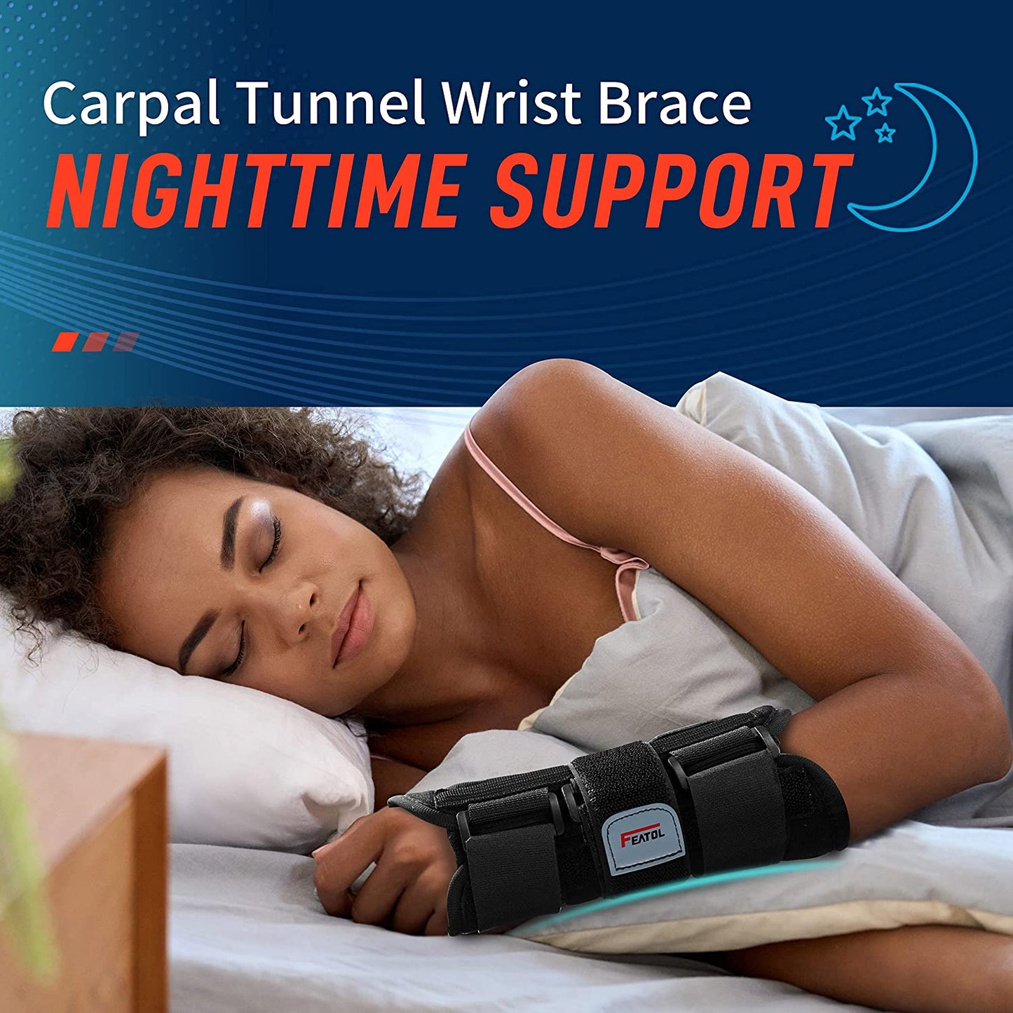 Wrist Brace, FSA HSA Eligible Hand Brace, Carpal Tunnel Wrist Splint Night Support for Women Men, Pain Relief Support -Tendonitis, Arthritis, Sprain, Right Hand, Medium/Large